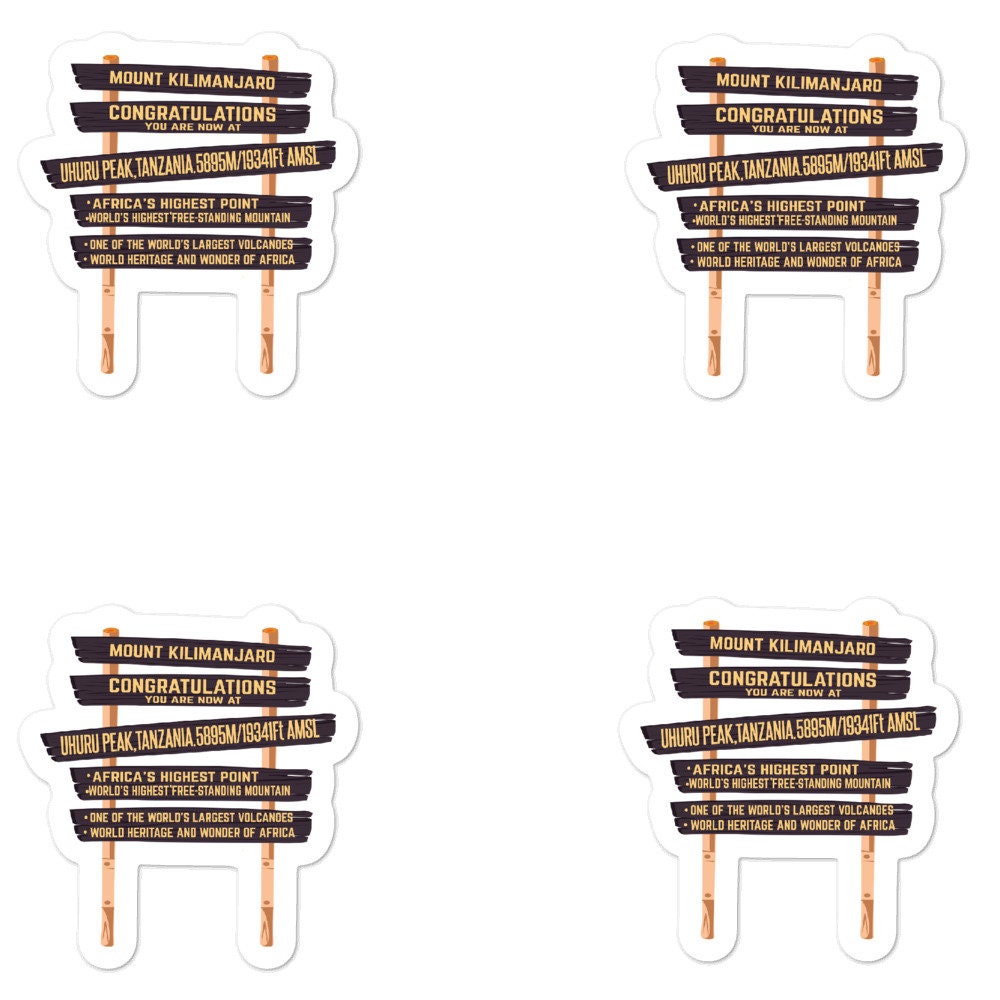 Mount Kilimanjaro Tanzania Africa Sticker Bundle Unique Gift for Men or Women Hikers