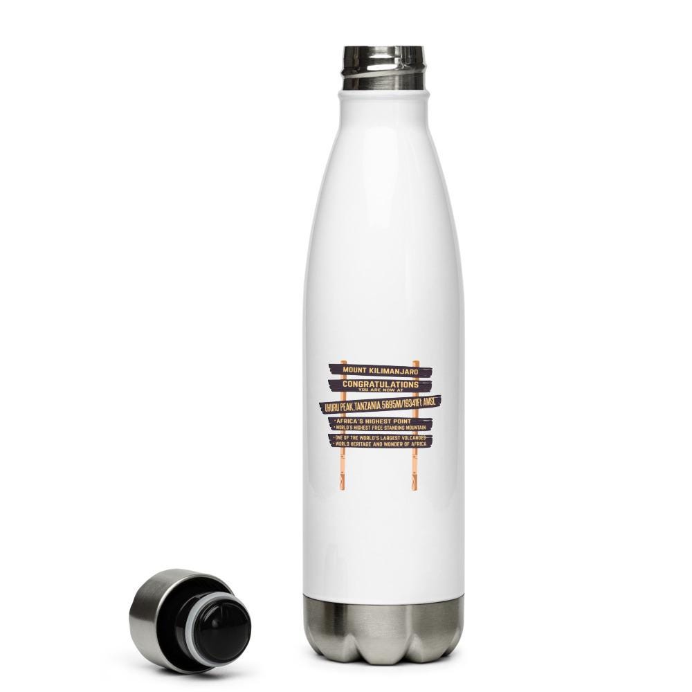 Kilimanjaro Summit Stainless steel water bottle | Mount Kilimanjaro Uhuru Peak Stainless steel water bottle