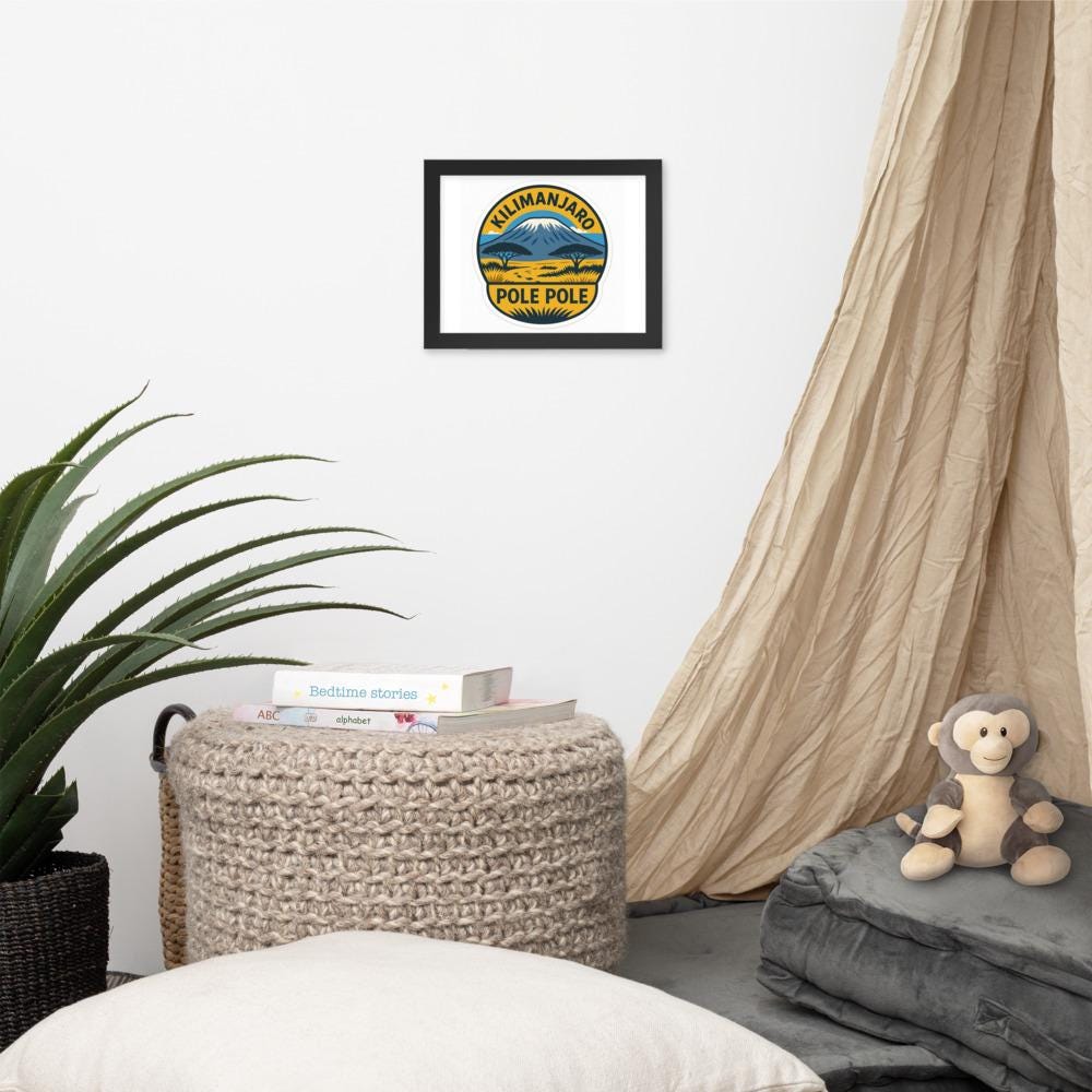 Pole Pole — Kilimanjaro Framed poster