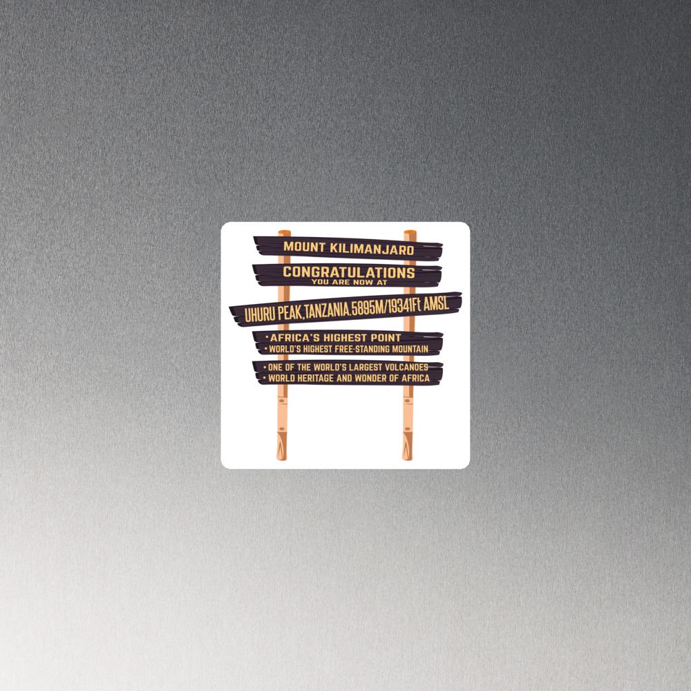 Kilimanjaro Summit Sign Sticker | Mount Kilimanjaro Uhuru Peak Magnet